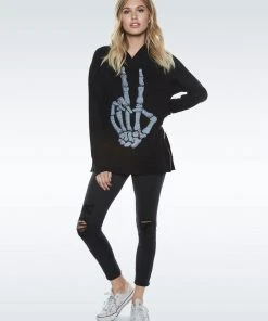 Lauren Moshi Corbin Skeleton Peace Long Sleeve
