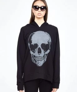 Lauren Moshi Long Sleeve Corbin Heart Eye Skull