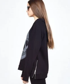 Lauren Moshi Long Sleeve Corbin Heart Eye Skull