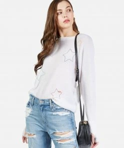 Lauren Moshi Long Sleeve Ladona Color Star Embroidery