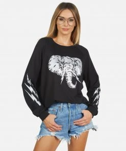 Lauren Moshi Long Sleeve Noleta Electric Elephant