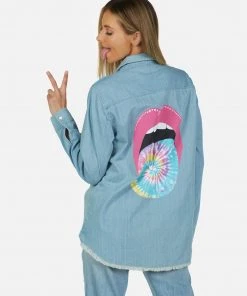 Lauren Moshi Sloane Tie Dye Tongue LAST CALL