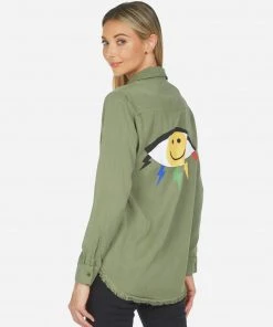 Lauren Moshi Sloane Color Punk Happy Eye Long Sleeve