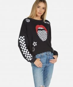 Lauren Moshi Sierra Checker Tongue Long Sleeve