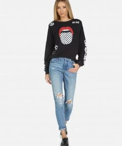 Lauren Moshi Sierra Checker Tongue Long Sleeve