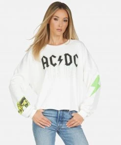 Lauren Moshi X ACDC Lee AC/DC Neon Stud Long Sleeve