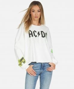 Lauren Moshi X ACDC Lee AC/DC Neon Stud Long Sleeve