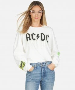Lauren Moshi X ACDC Lee AC/DC Neon Stud Long Sleeve