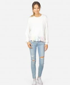 Lauren Moshi NEW Lee Happiness Embroidery