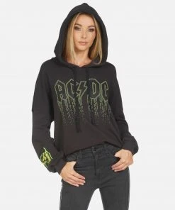Lauren Moshi X ACDC Lila AC/DC Neon Stud Long Sleeve