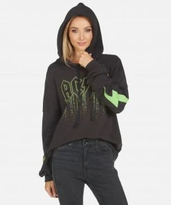 Lauren Moshi X ACDC Lila AC/DC Neon Stud Long Sleeve