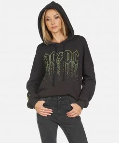 Lauren Moshi X ACDC Lila AC/DC Neon Stud Long Sleeve