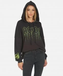 Lauren Moshi X ACDC Lila AC/DC Neon Stud Long Sleeve