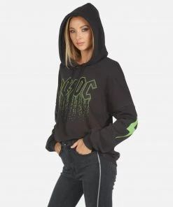 Lauren Moshi X ACDC Lila AC/DC Neon Stud Long Sleeve
