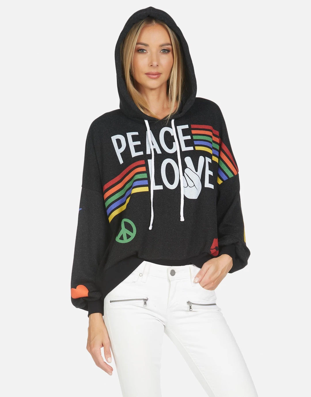 Lauren Moshi Hoodies Anissa Peace Love Stripe 1 Lauren Moshi Hoodies Anissa Peace Love Stripe