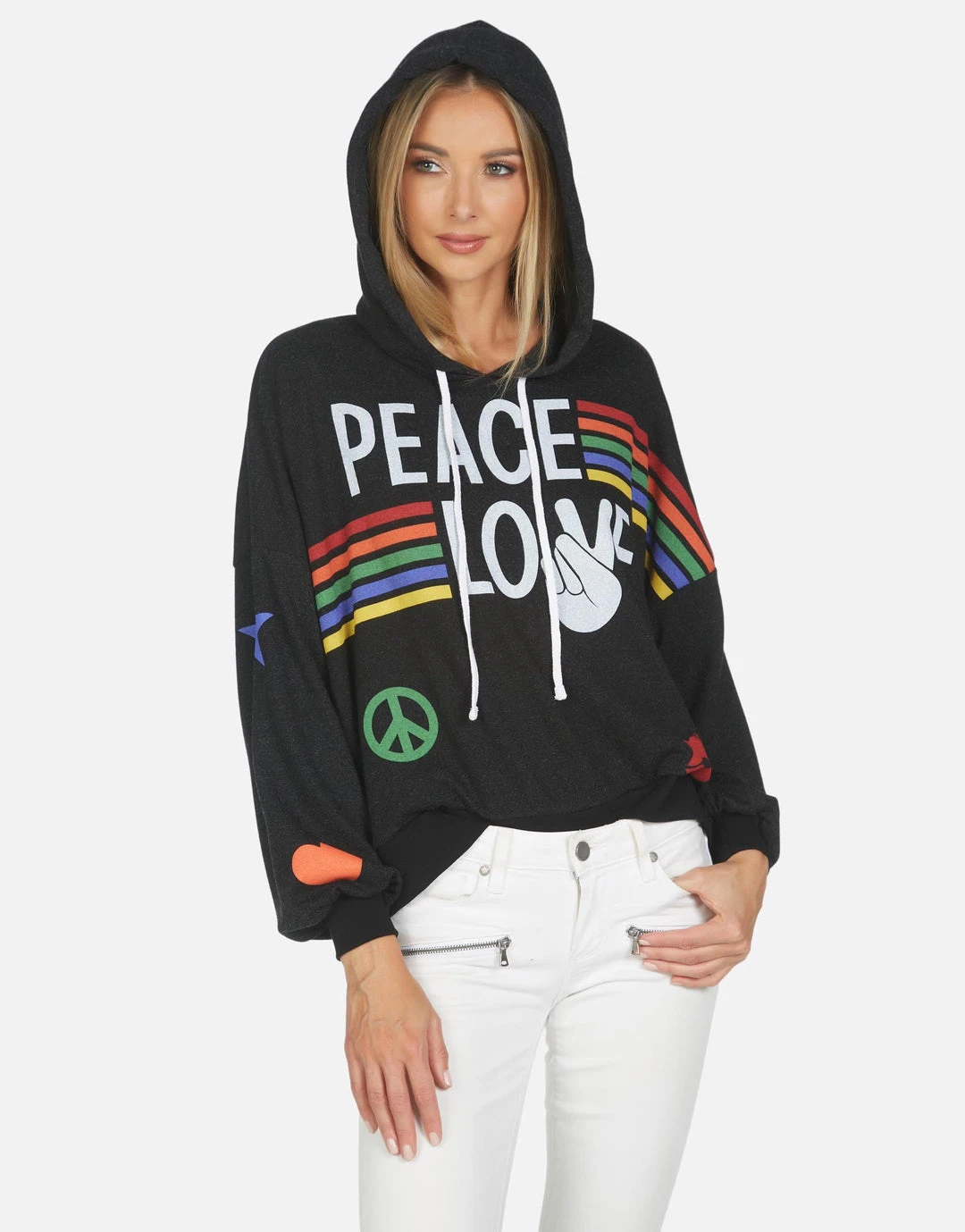Lauren Moshi Hoodies Anissa Peace Love Stripe 5 Lauren Moshi Hoodies Anissa Peace Love Stripe