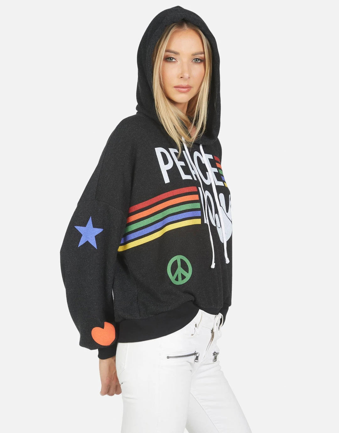 Lauren Moshi Hoodies Anissa Peace Love Stripe 6 Lauren Moshi Hoodies Anissa Peace Love Stripe