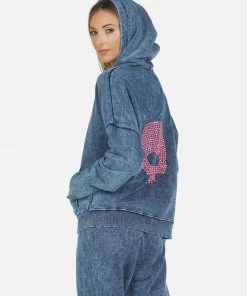 Lauren Moshi Long Sleeve Brecklyn Pink Stud Skull