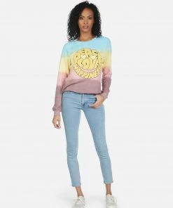 Lauren Moshi Long Sleeve Meredith Text Happy Face
