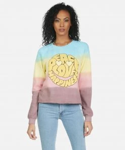 Lauren Moshi Long Sleeve Meredith Text Happy Face