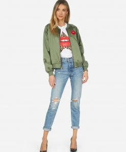 Lauren Moshi Long Sleeve Levelle Leopard Star Lip Patch