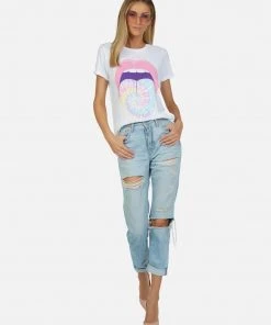 Lauren Moshi Short Sleeve Edda Tie Dye Tongue