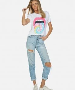 Lauren Moshi Short Sleeve Edda Tie Dye Tongue