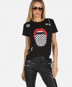 Lauren Moshi Edda Checker Tongue Short Sleeve