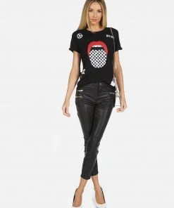 Lauren Moshi Edda Checker Tongue Short Sleeve
