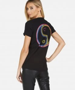 Lauren Moshi Edda Neon Line Tiger Short Sleeve