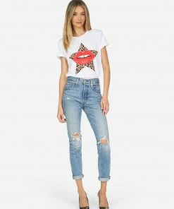 Lauren Moshi Short Sleeve Edda Leopard Star Lip