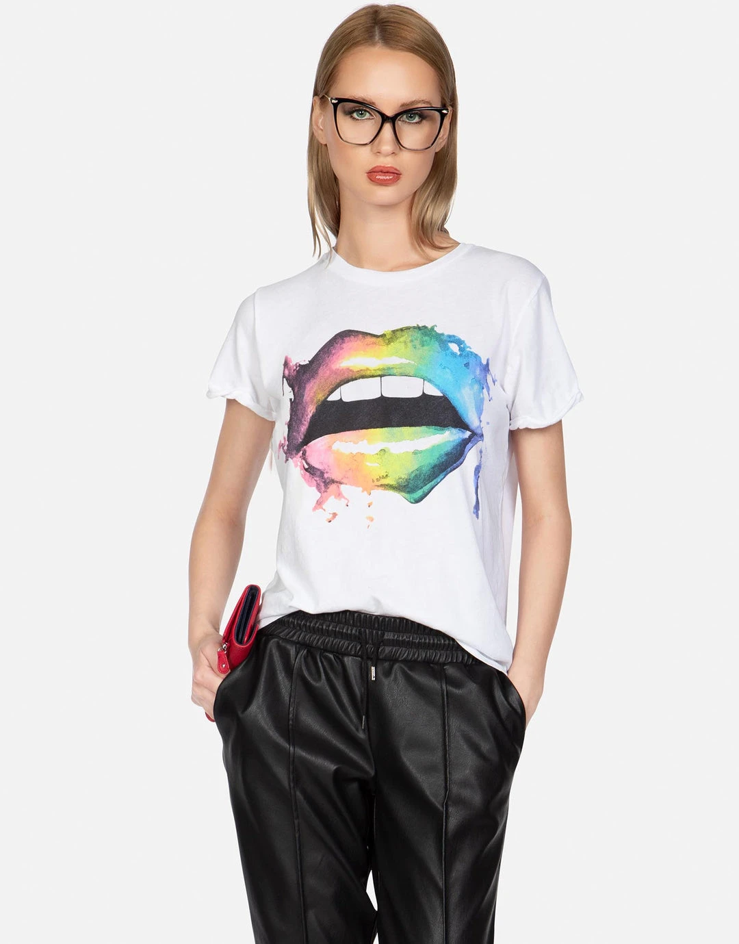 Lauren Moshi X Short Sleeve Edda Rainbow Smudge Lip 4 Lauren Moshi X Short Sleeve Edda Rainbow Smudge Lip