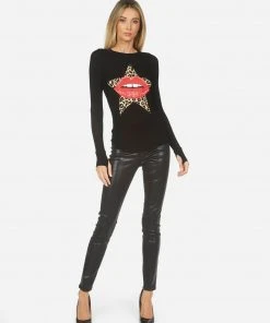 Lauren Moshi Mckinley Leopard Star Lip Long Sleeve