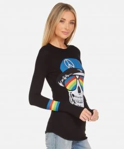 Lauren Moshi NEW Mckinley Rainbow Peace Skull