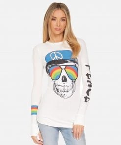 Lauren Moshi NEW Mckinley Rainbow Peace Skull