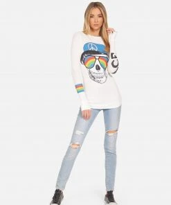 Lauren Moshi NEW Mckinley Rainbow Peace Skull