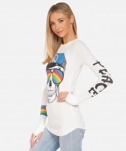 Lauren Moshi NEW Mckinley Rainbow Peace Skull