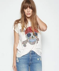 Lauren Moshi Bess Hippie Skull Tops