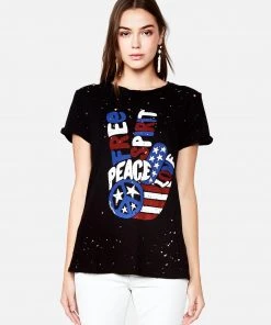 Lauren Moshi Bess Free Spirit Peace Short Sleeve