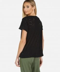 Lauren Moshi Short Sleeve Bess Lightning Skull