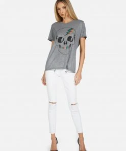 Lauren Moshi Short Sleeve Capri Electric Skull