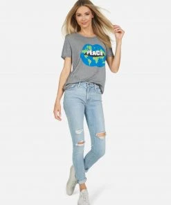 Lauren Moshi Capri World Peace Love Short Sleeve