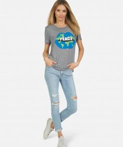 Lauren Moshi Capri World Peace Love Short Sleeve