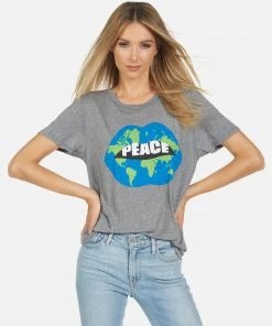 Lauren Moshi Capri World Peace Love Short Sleeve