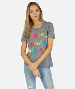 Lauren Moshi Short Sleeve Capri Love Peace Happiness