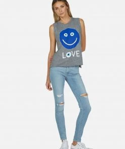 Lauren Moshi Kinzington Evil Eye Happyface Tanks