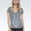 Lauren Moshi Short Sleeve Emmalyn Skeleton Peace