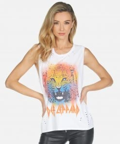 Lauren Moshi Tanks Kel Def Leppard Leopard