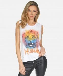 Lauren Moshi Tanks Kel Def Leppard Leopard