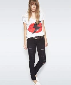 Lauren Moshi Niya Lightning Bolt Lip Short Sleeve